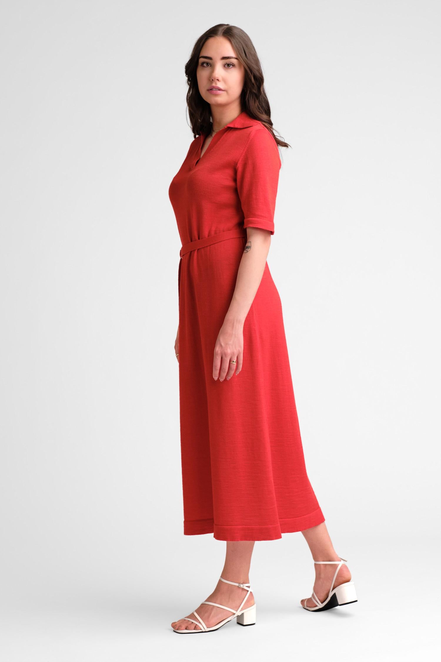Voyage Knitted Dress Scarlet Red