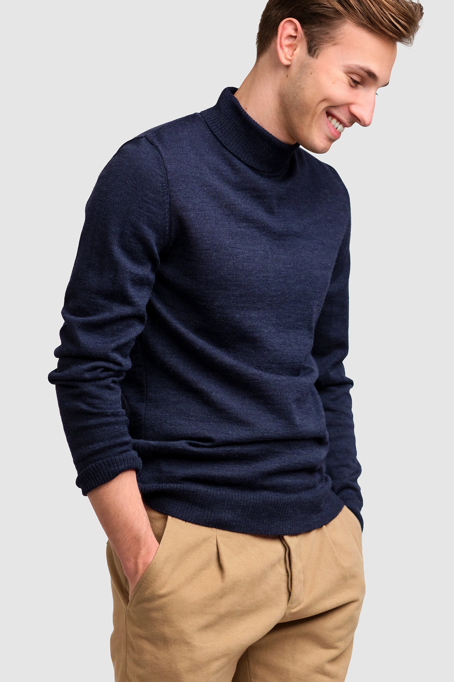 Turtleneck Navy Roll Neck