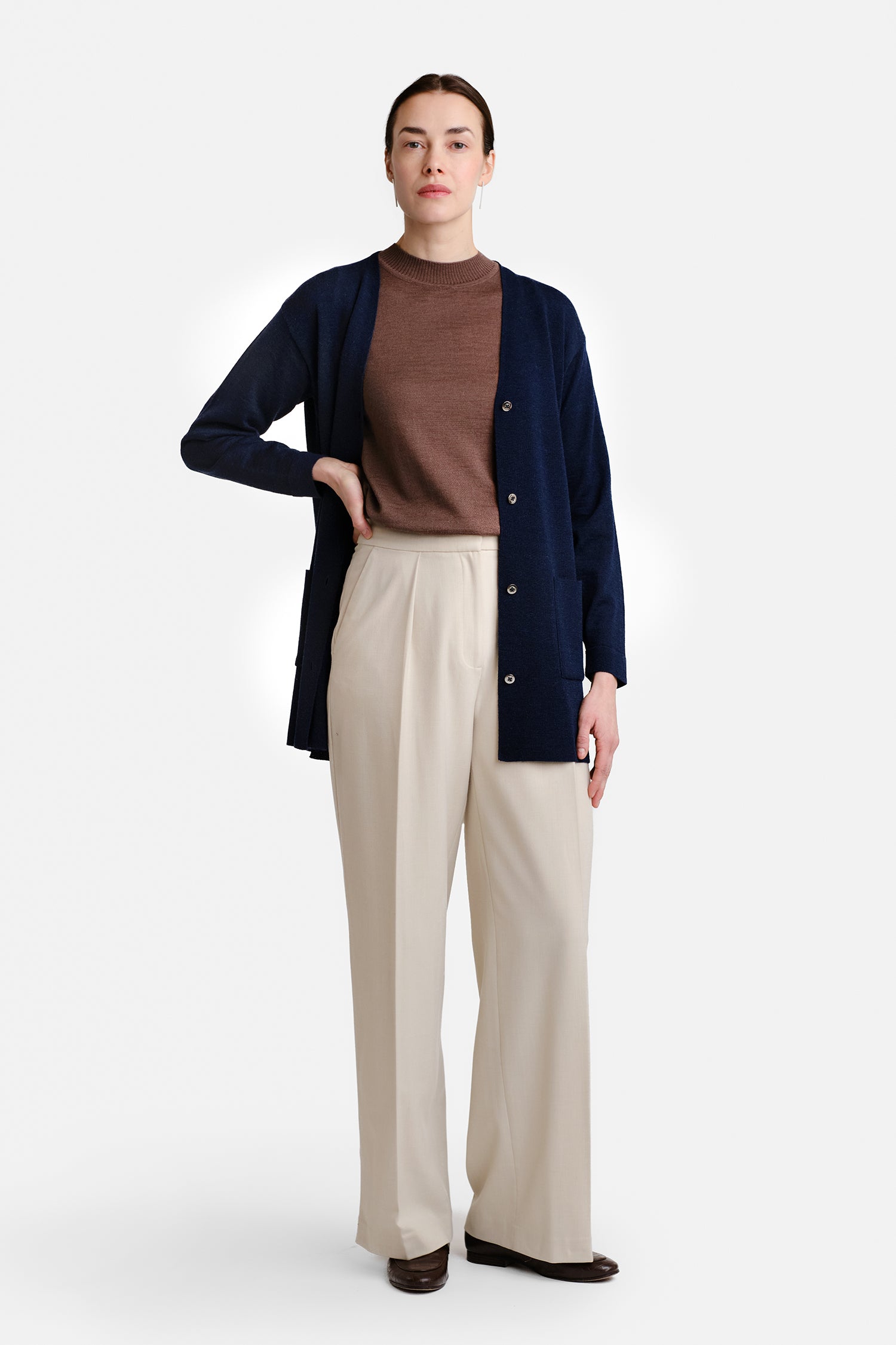 Drop Cardigan Navy