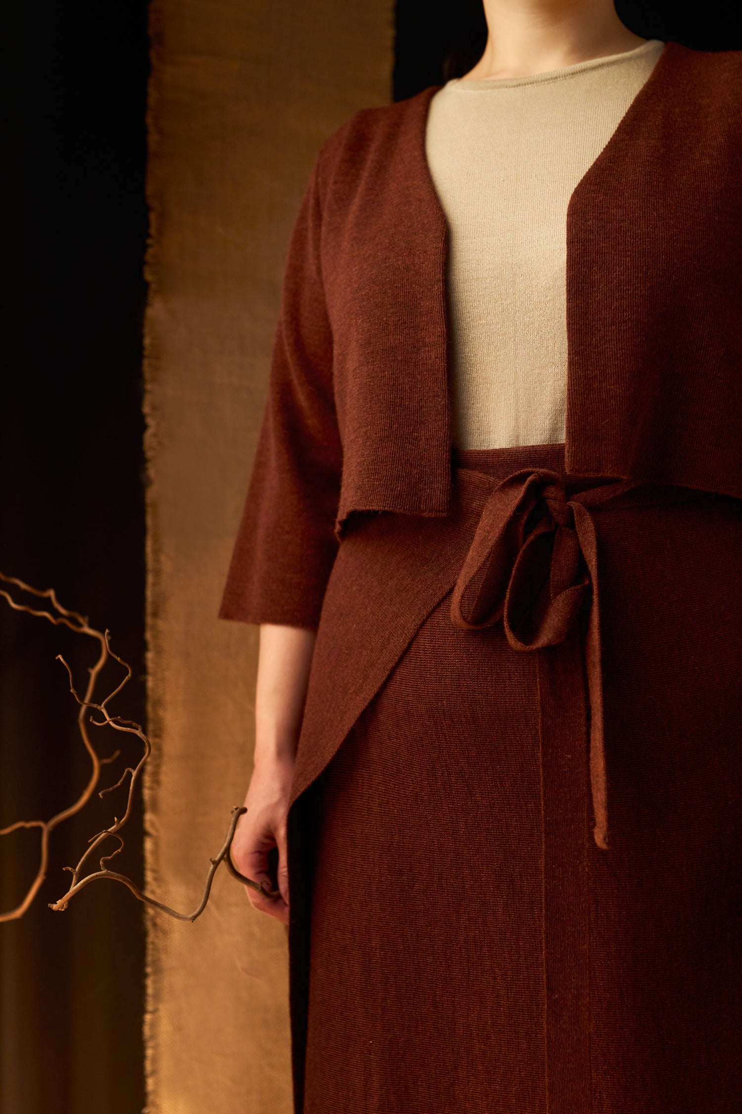 Haiku Cardigan Mahogany