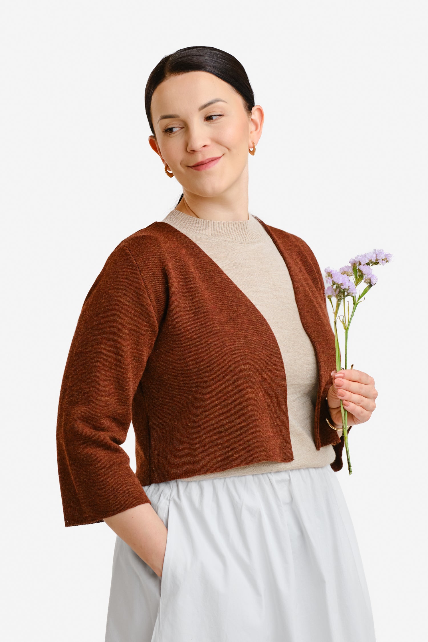 Haiku Cardigan Mahogany