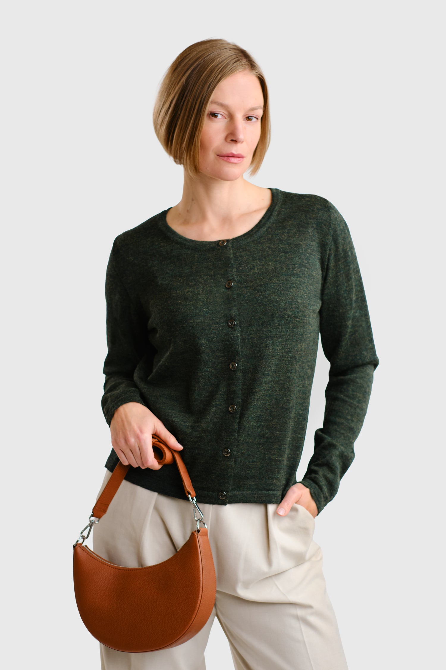 Serene Cardigan Forest Green 2 0