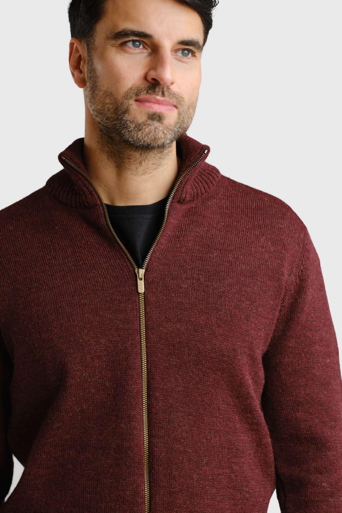 Zipper Zip Cardigan Bordeaux