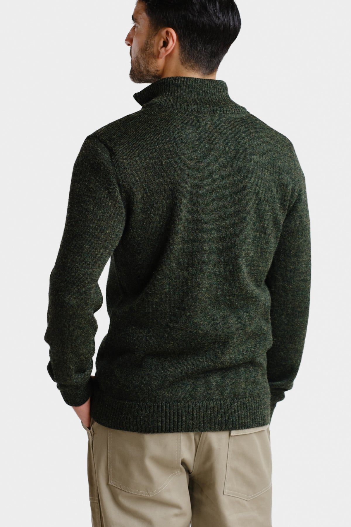 Zipper Zip Cardigan Forest Green
