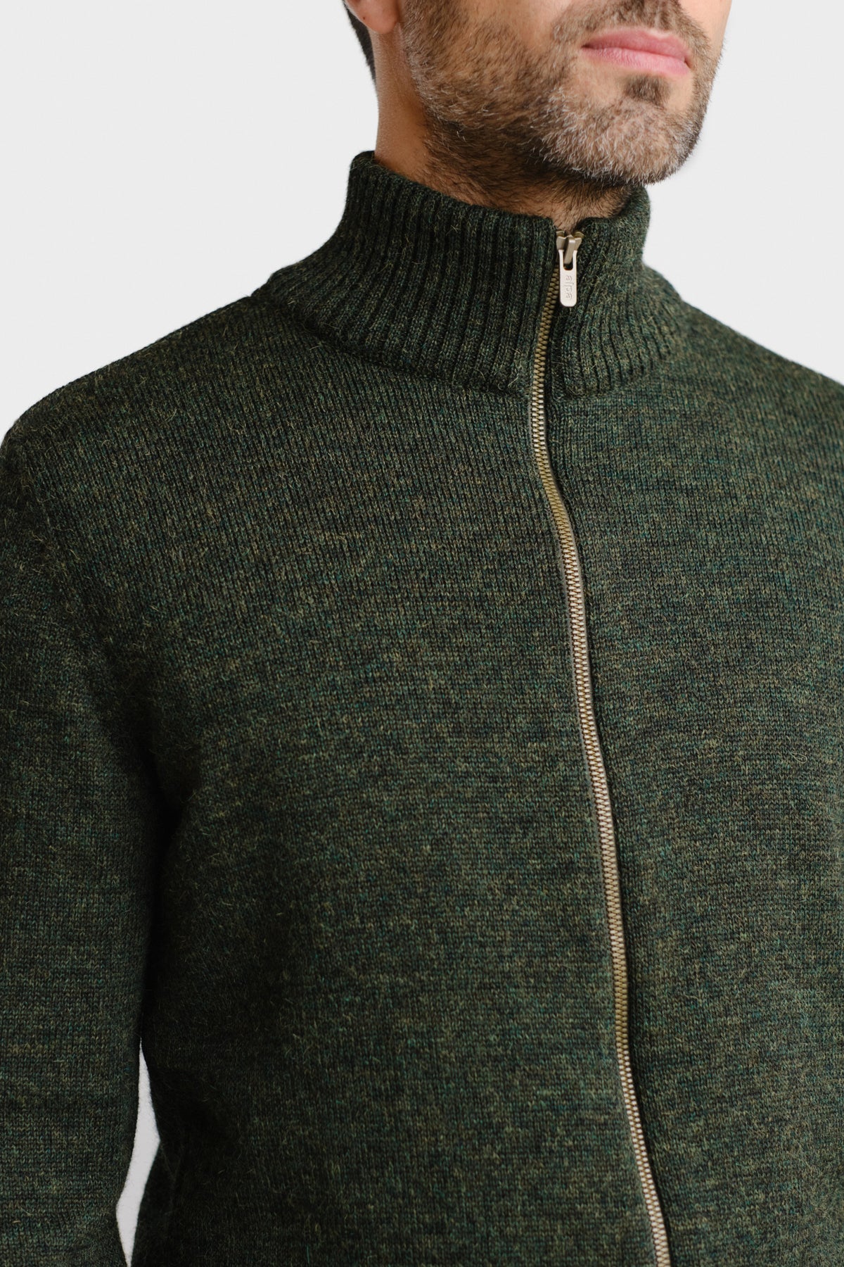 Zipper Zip Cardigan Forest Green