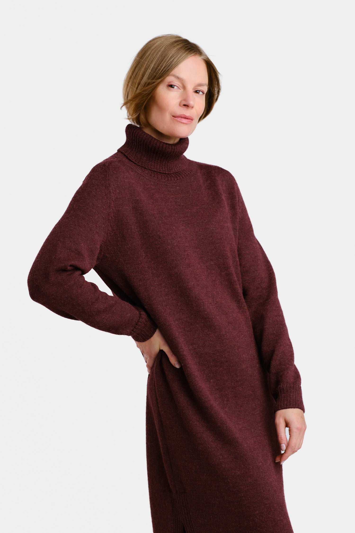 Cozy Maxi Dress Bordeaux