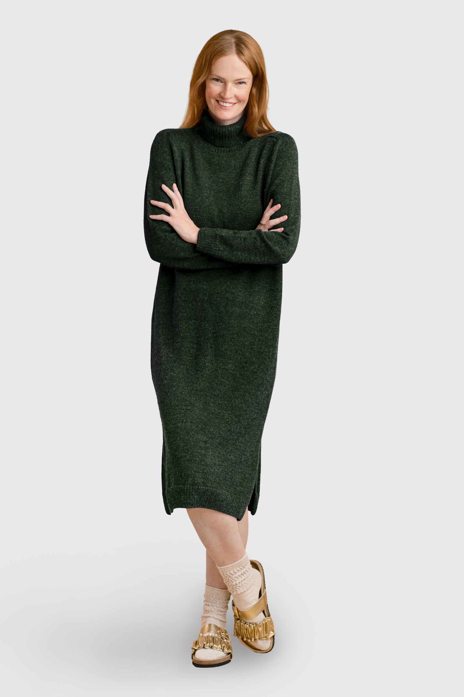 COZY maxi dress, forest green