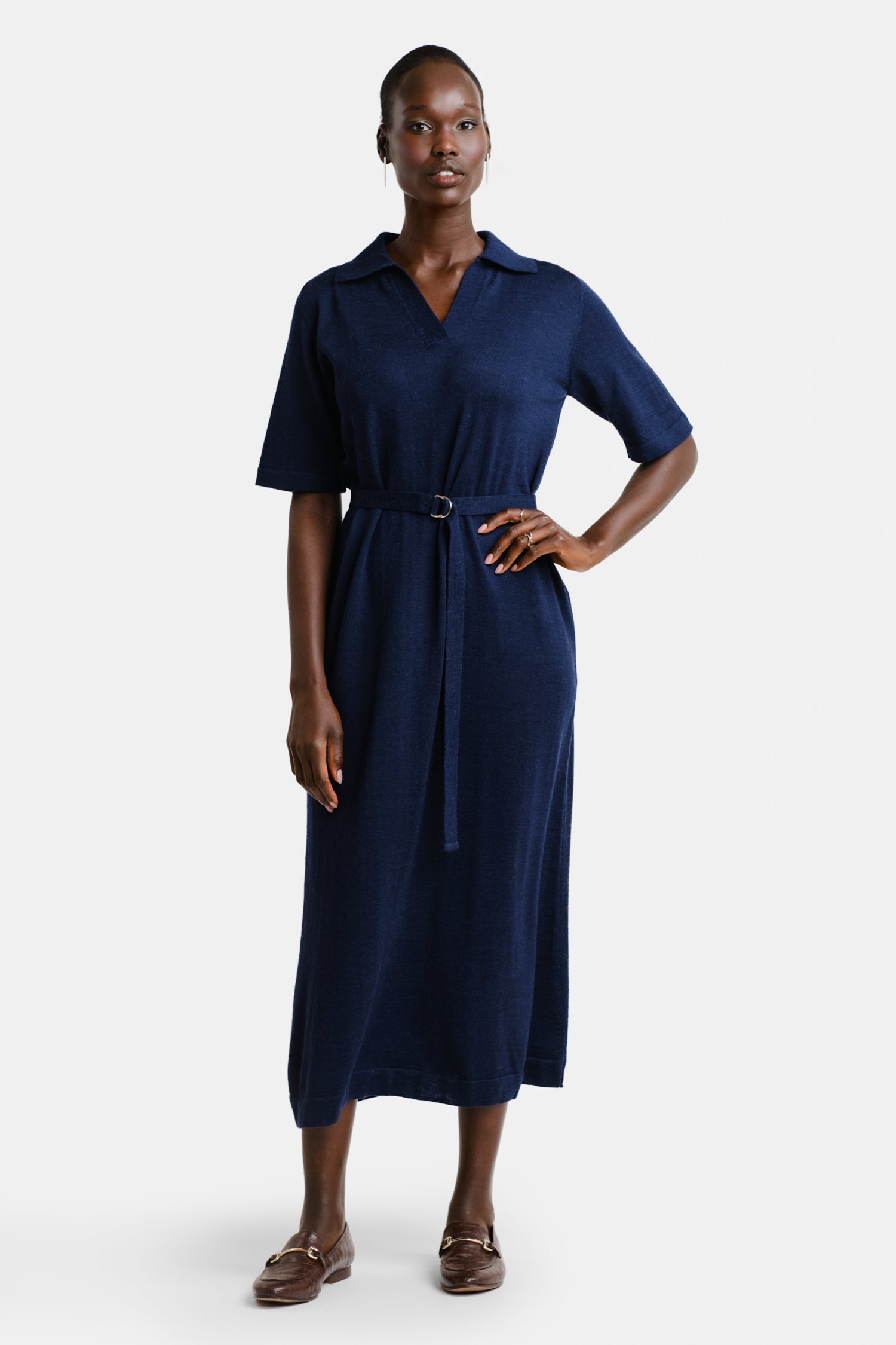 navy knitted dress Old Money Knitted Dress Navy Blue, Navy Blue / S