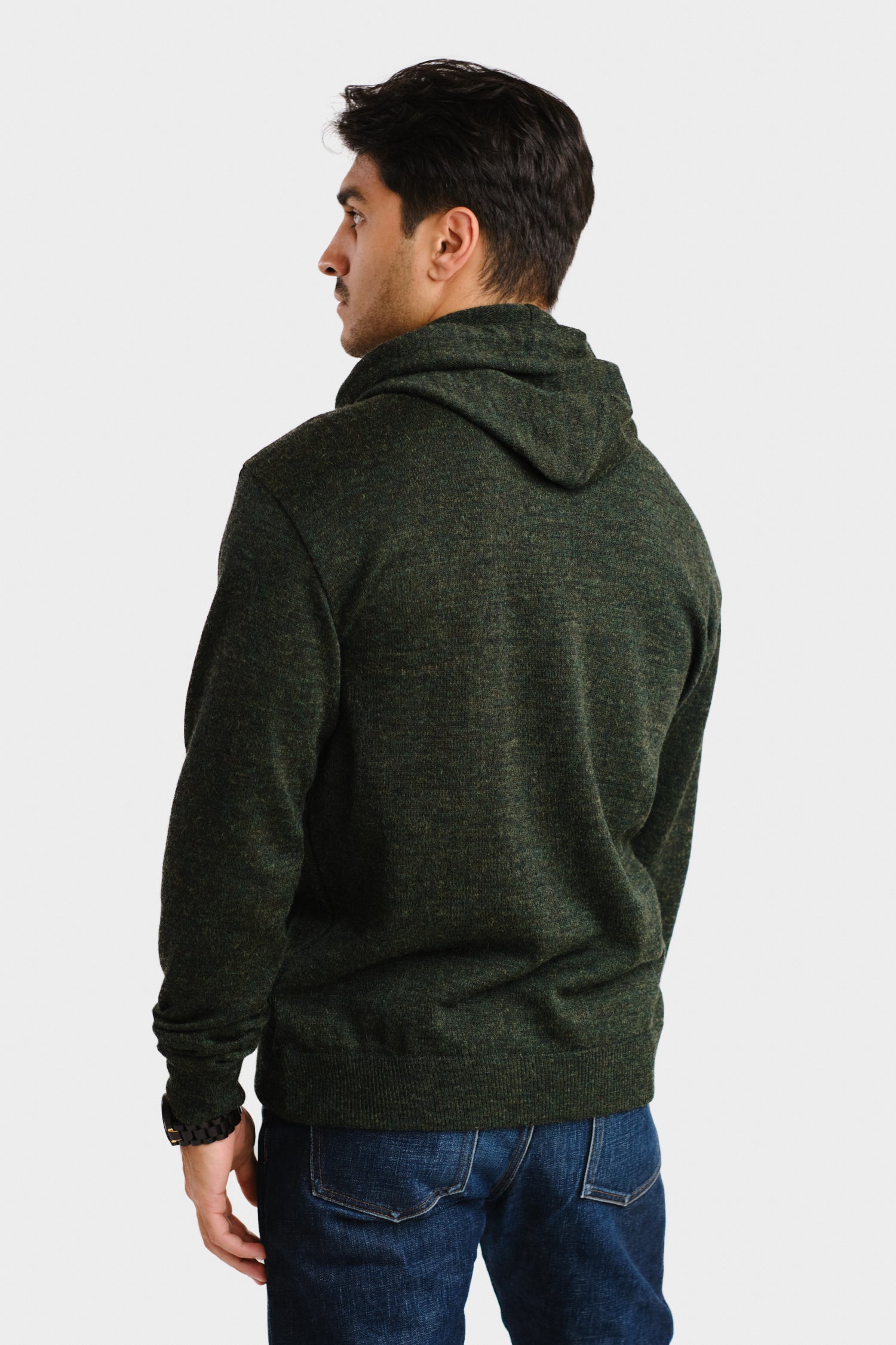HOODIE alpaca hoodie, forest green