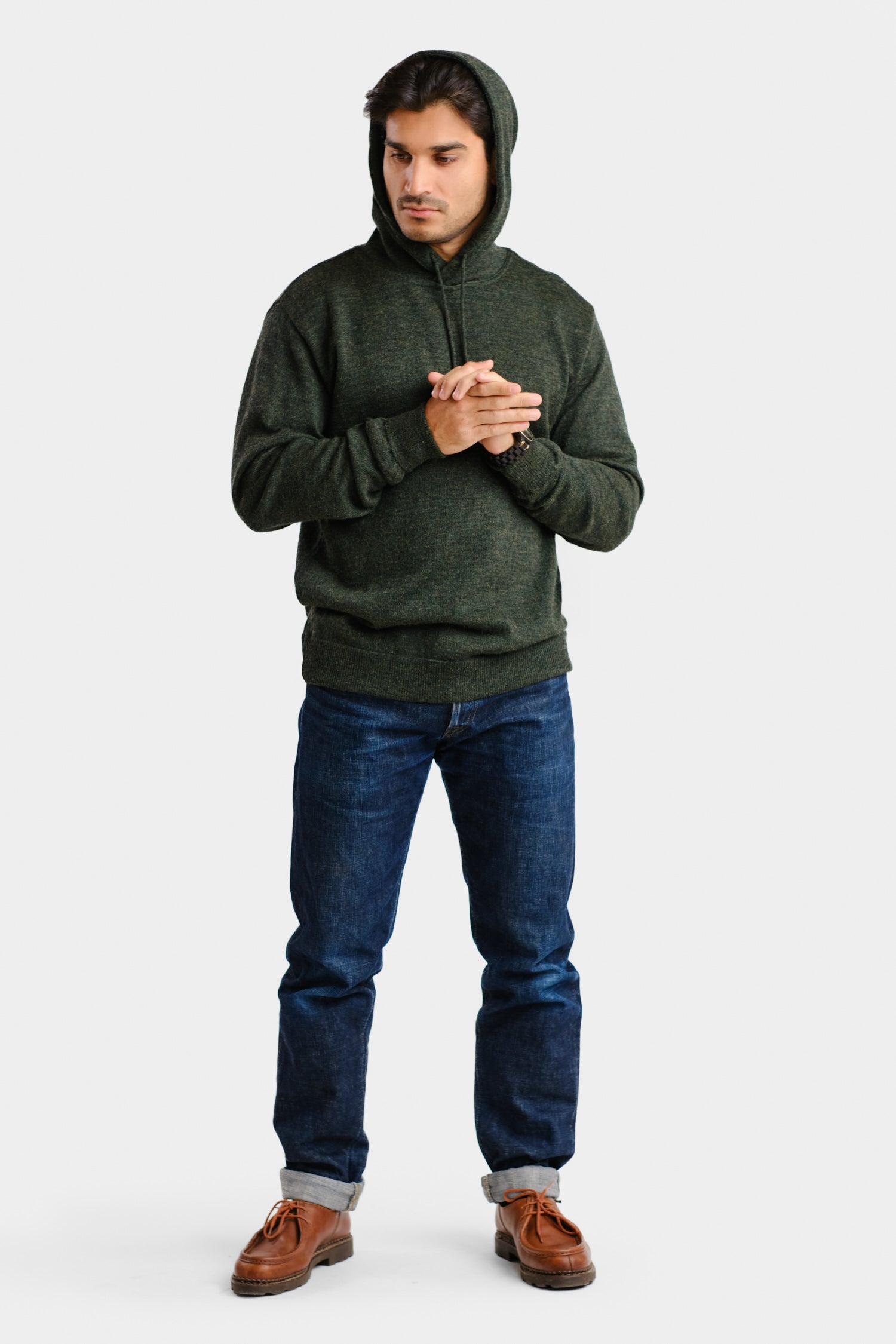 HOODIE alpaca hoodie, forest green