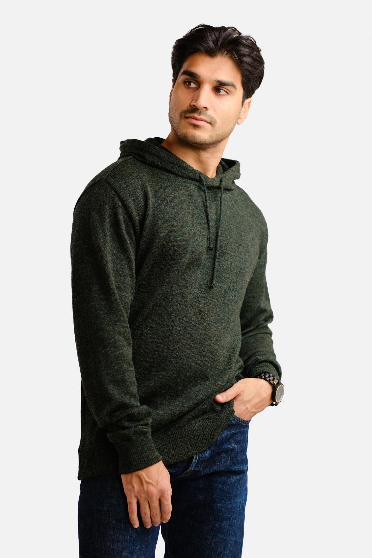 HOODIE alpaca hoodie, forest green