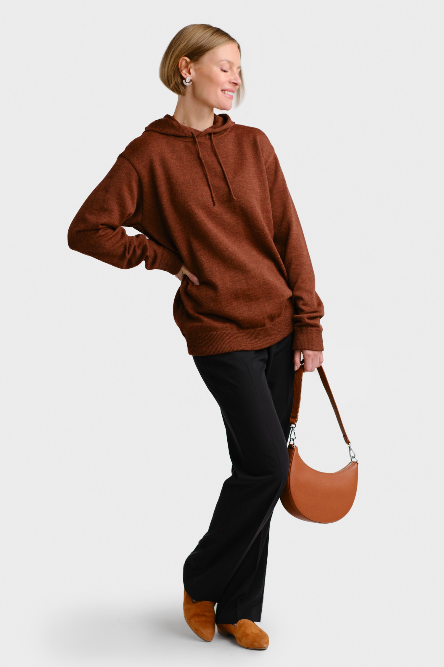 Hoodie Hooded Sweater Mahogany