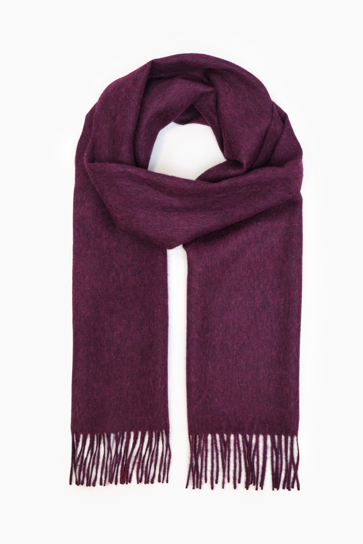 Alpaca Wool Scarf Plum