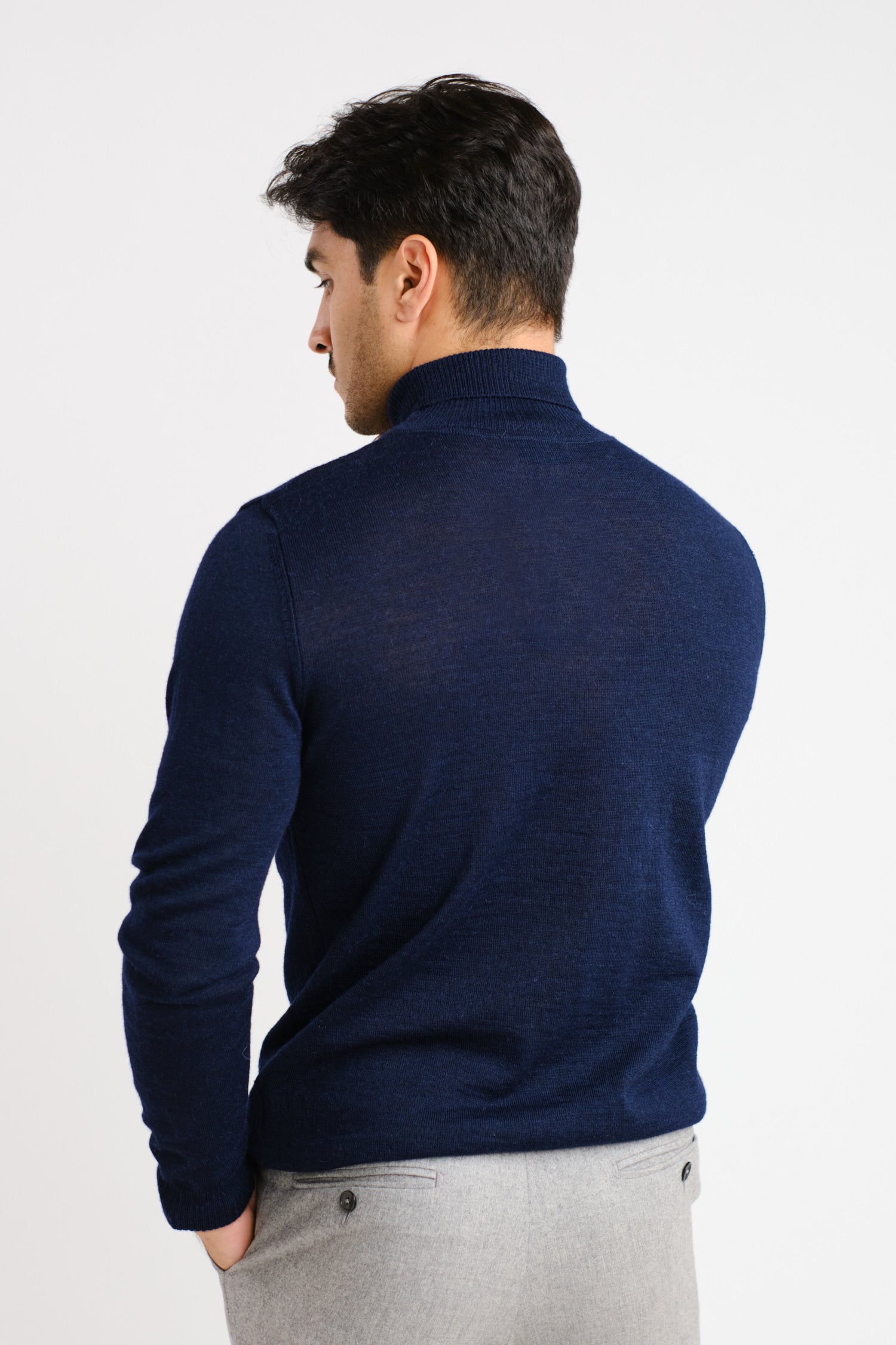 Turtleneck Navy Roll Neck