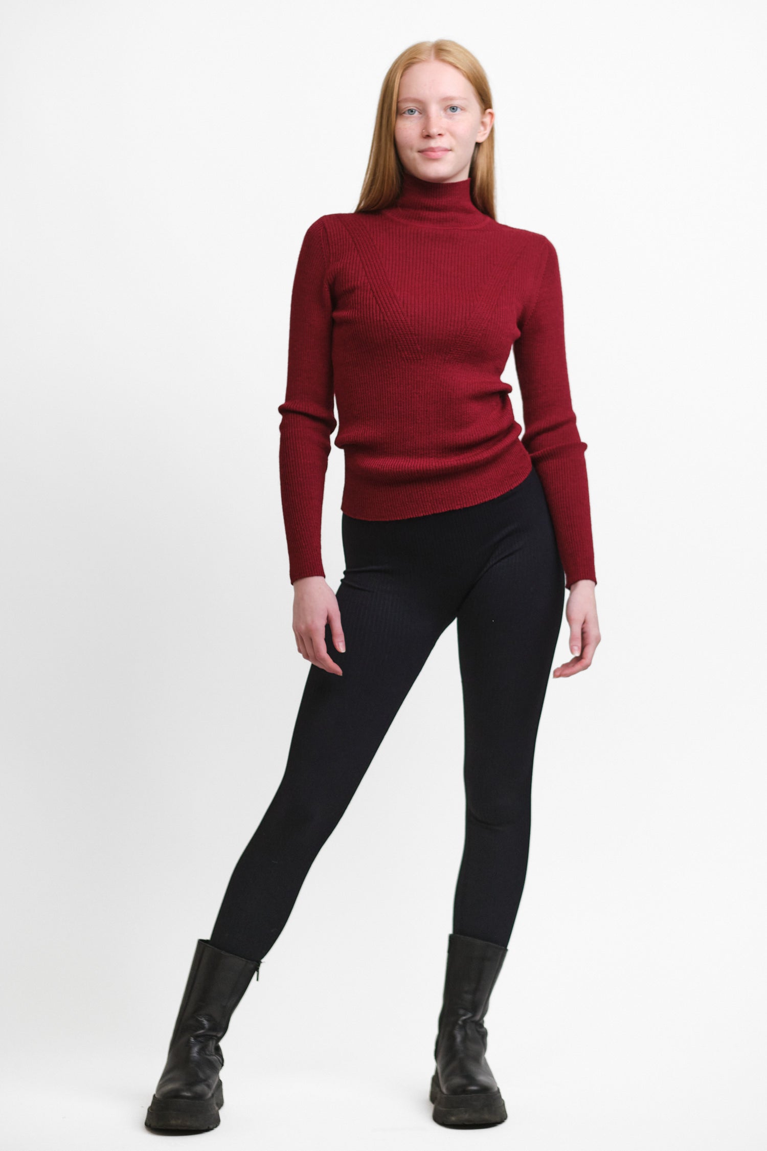 Stripe Turtleneck Cranberry