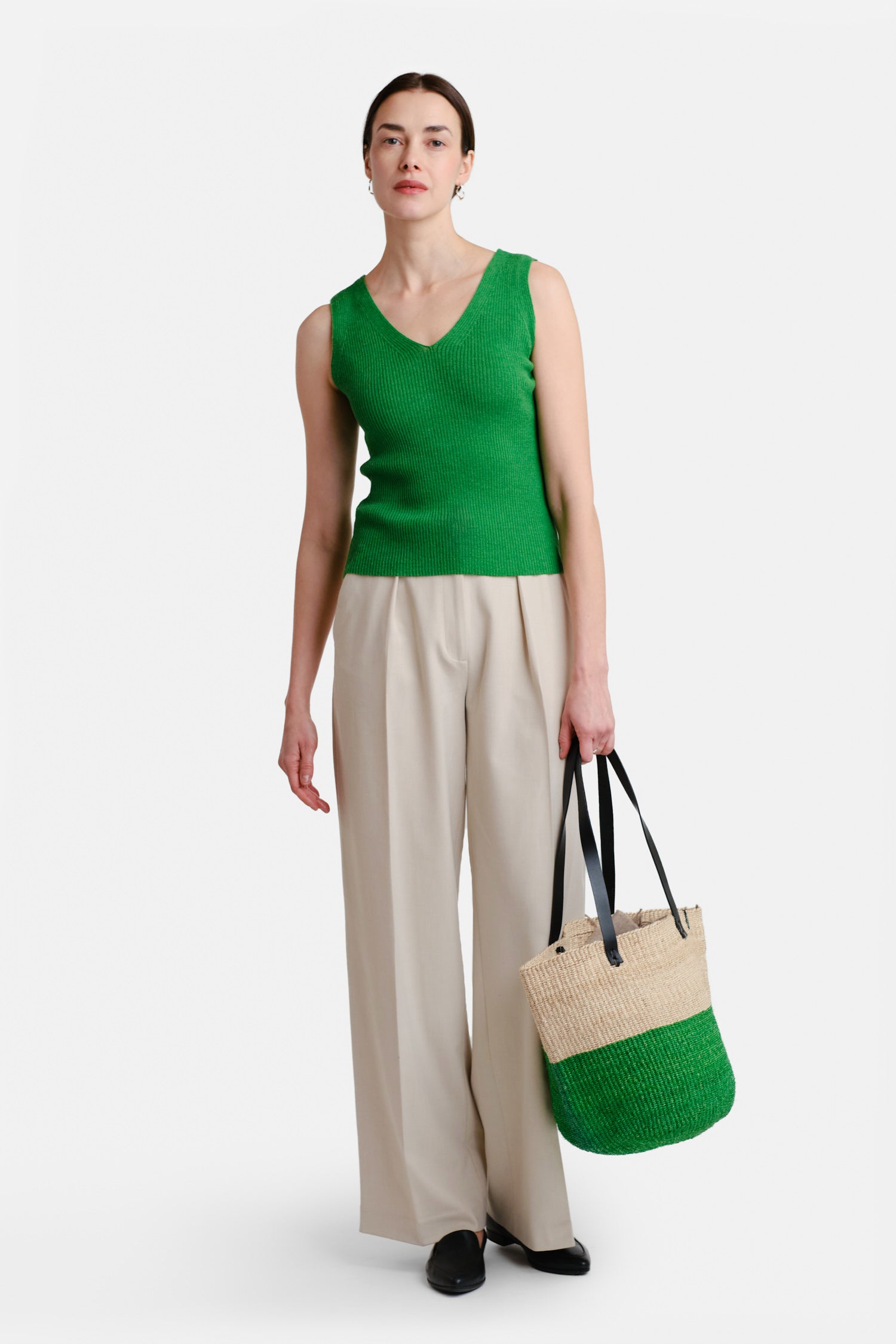 Flow Knitted Top Grass Green_32893
