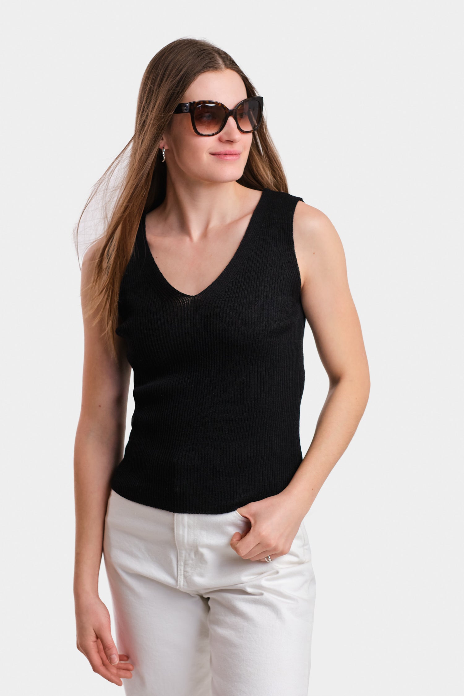 Flow Knitted Top Black