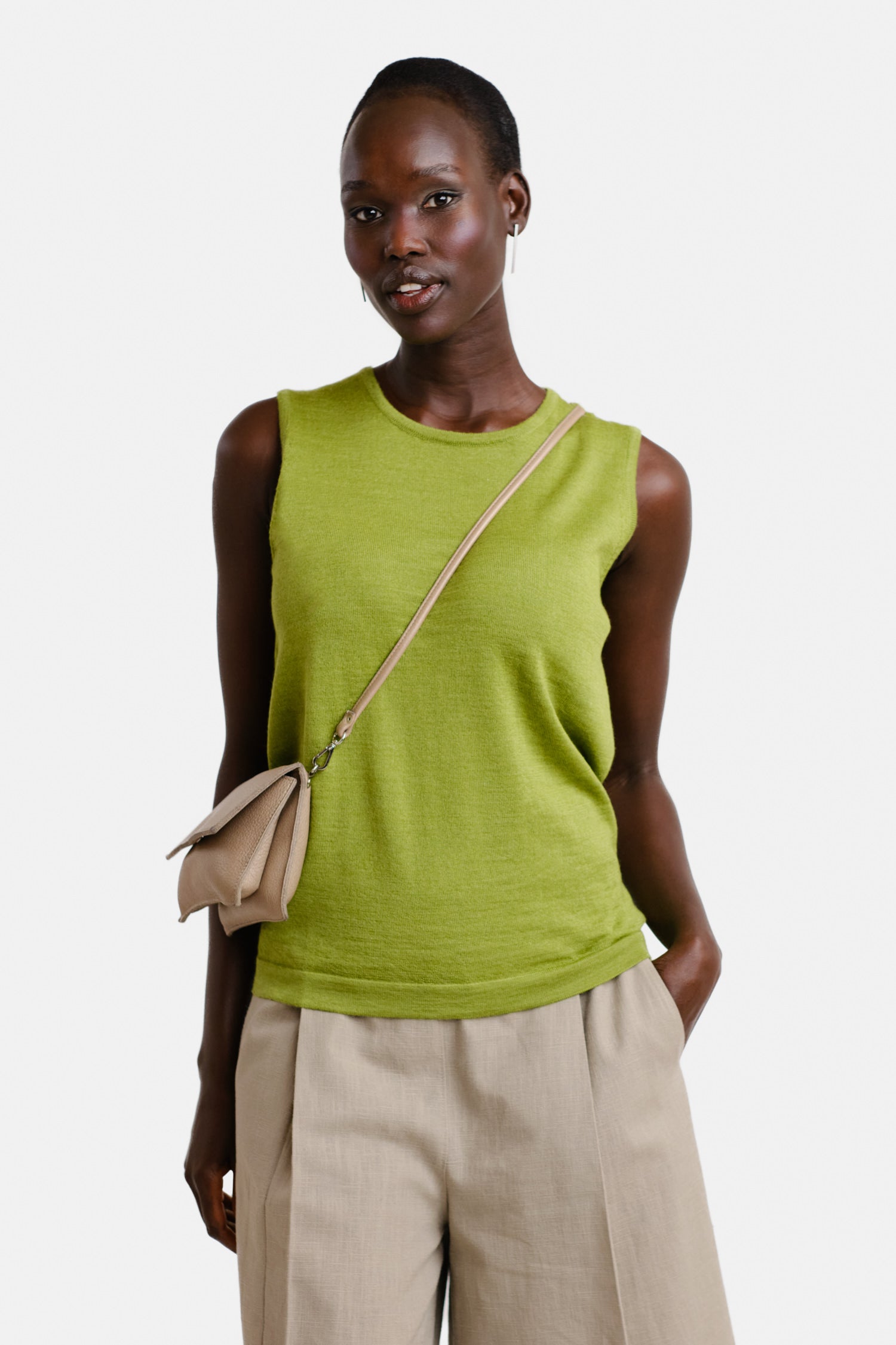 Sense Knitted Top Lime