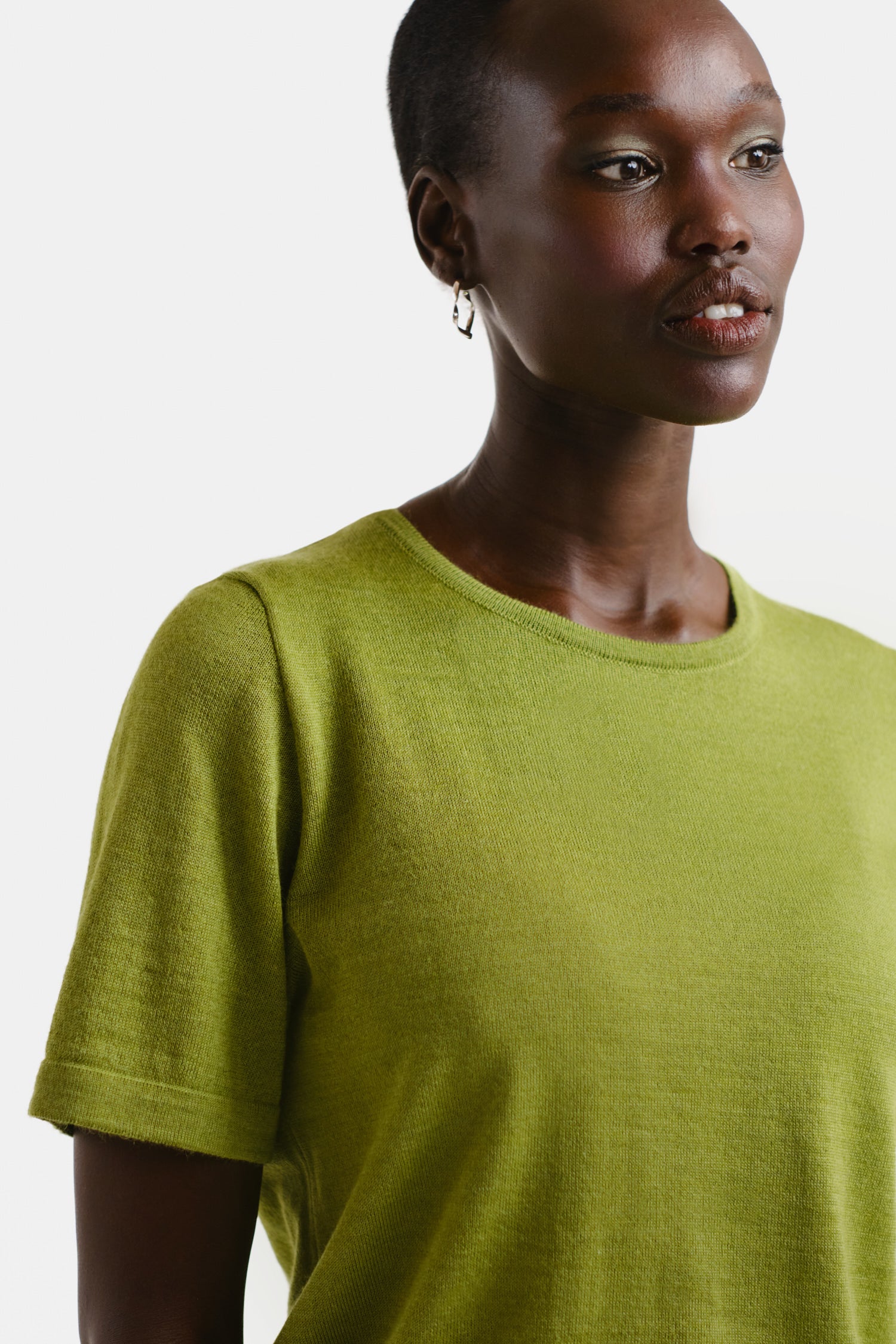 Simple Knit T Shirt Lime