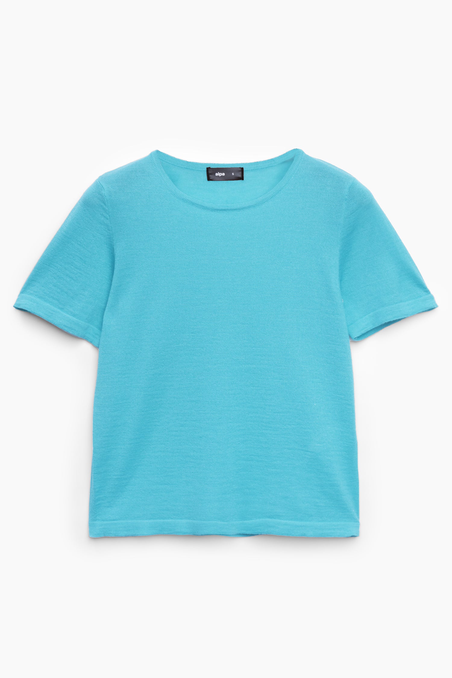 Simple Knit T Shirt Turquoise