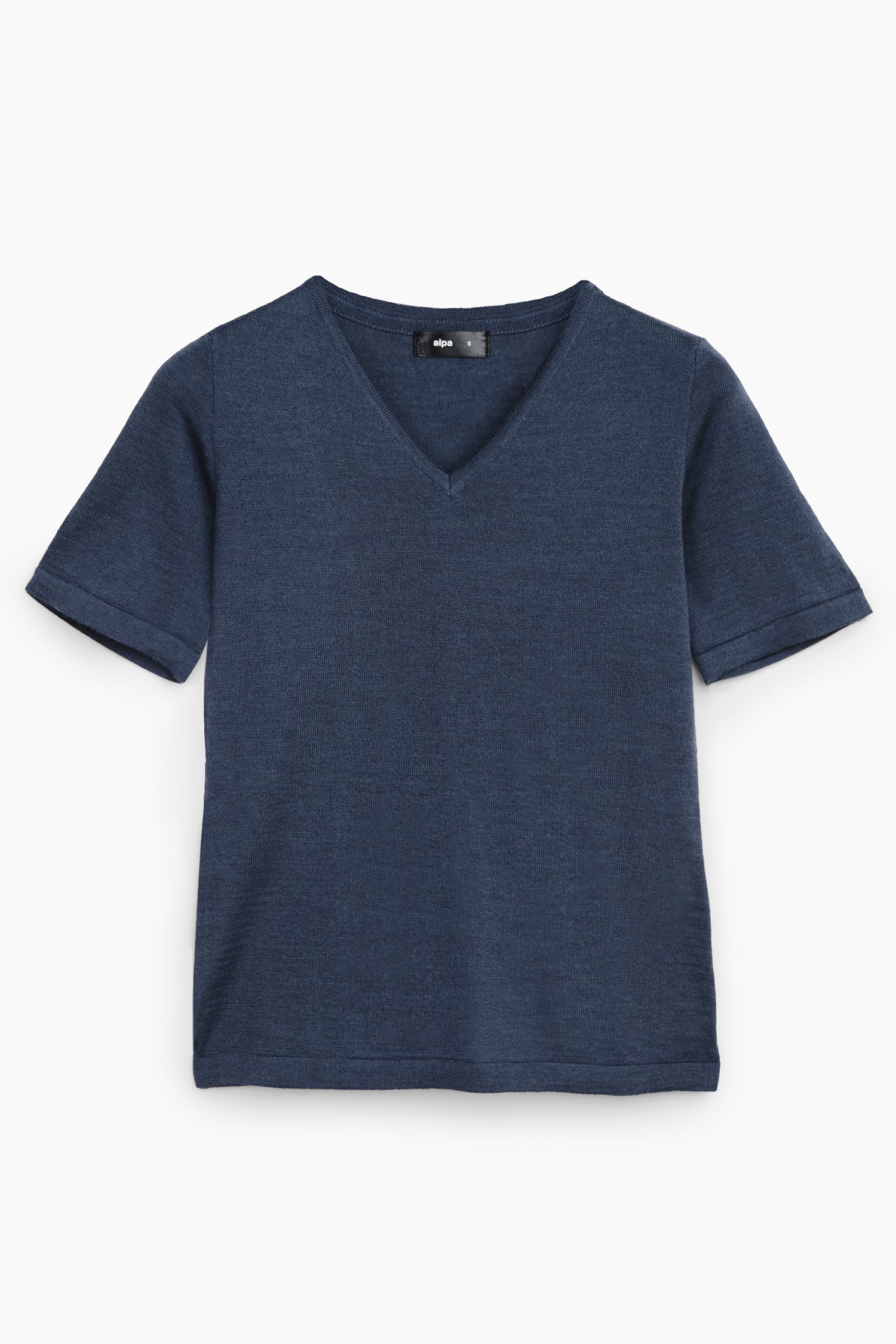 Valley Knit T Shirt Denim Blue