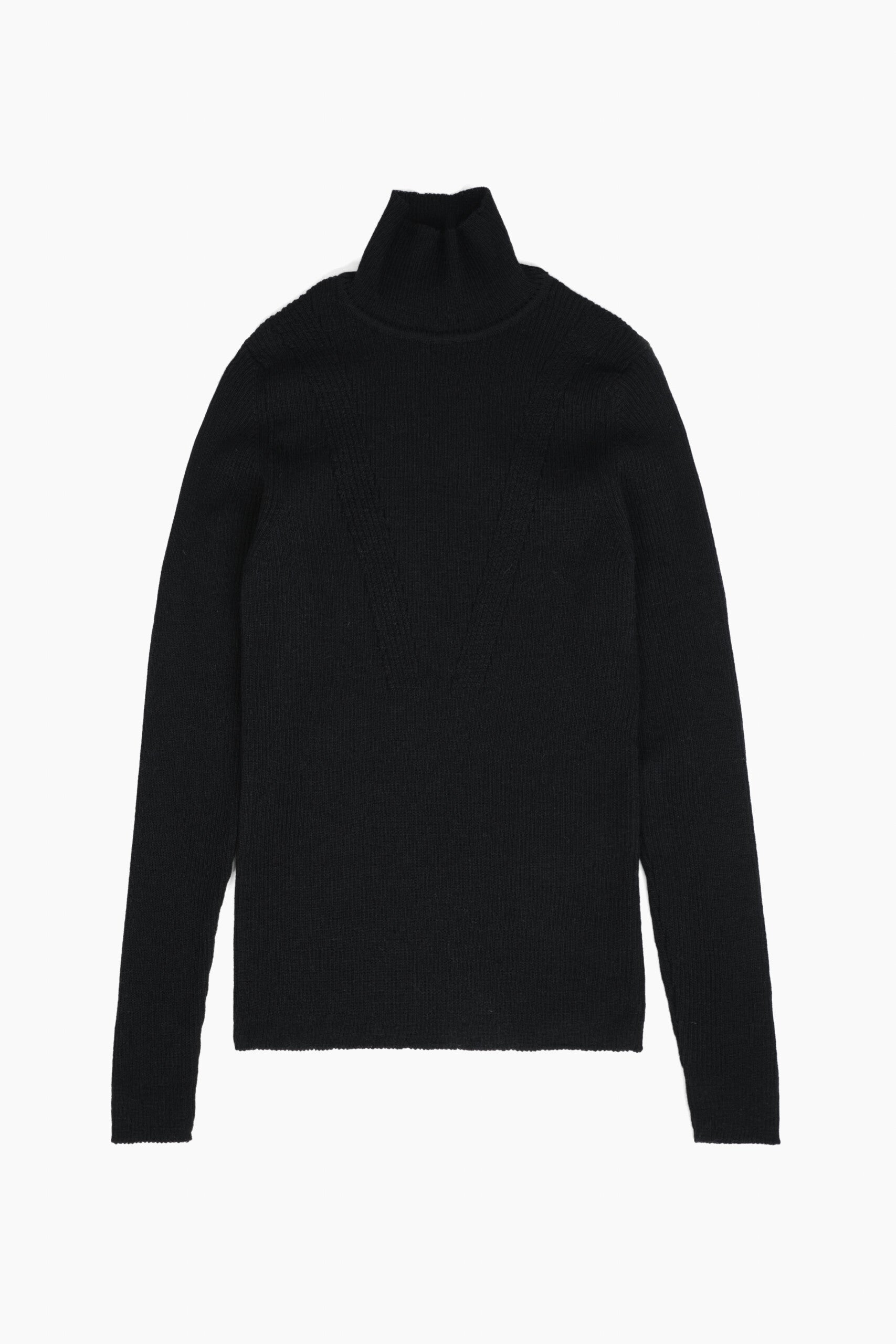 Stripe Turtleneck Black