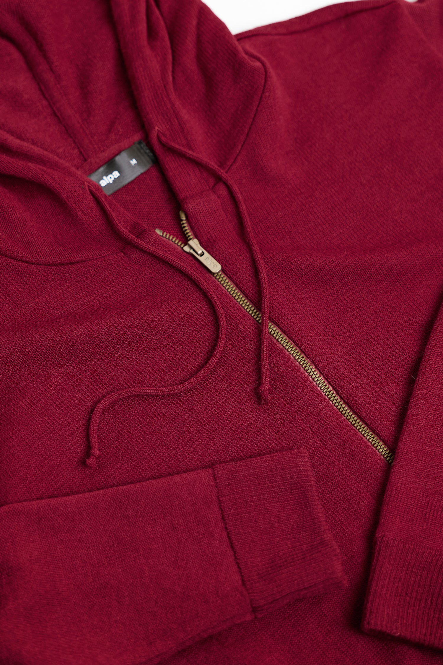 Hoodie Zip Alpaca Hoodie Cranberry Red