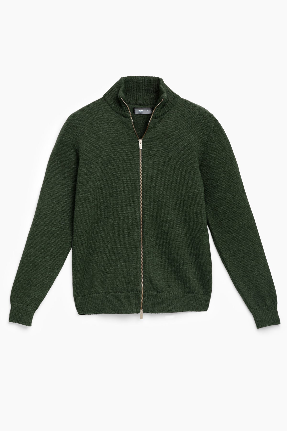 Zipper Zip Cardigan Forest Green
