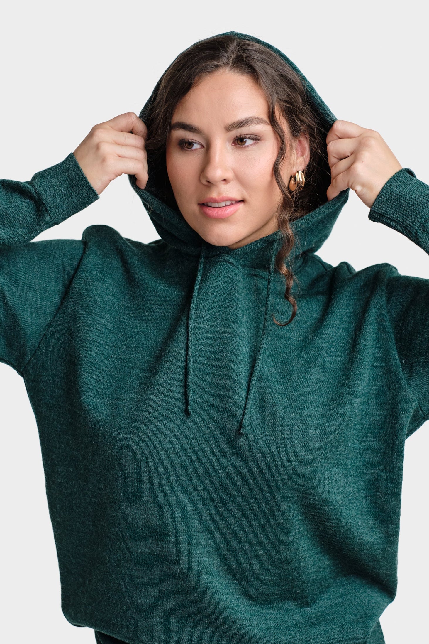 Hoodie Hooded Sweater Deep Green