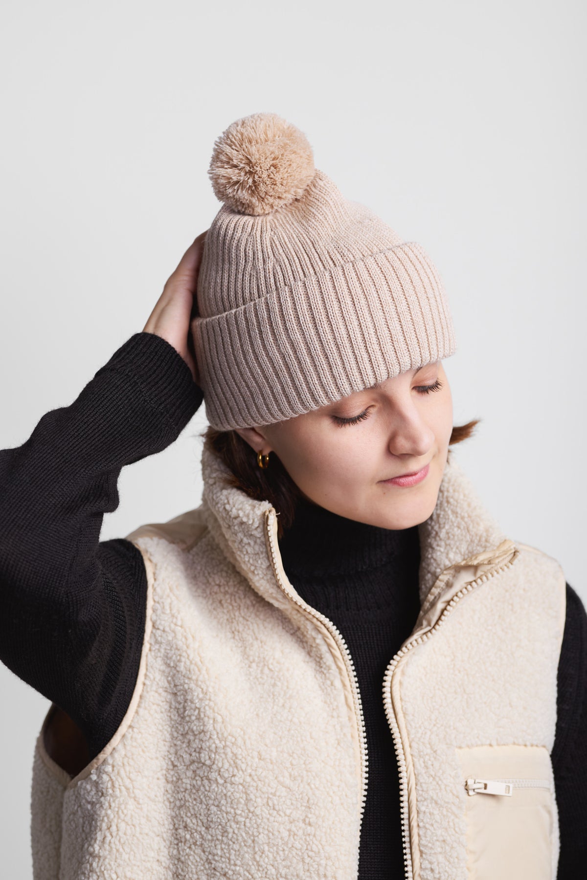 Bun Beanie Beige