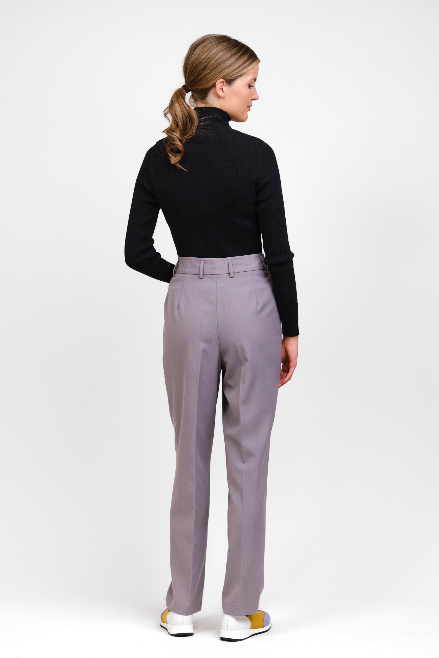 Stripe Turtleneck Black