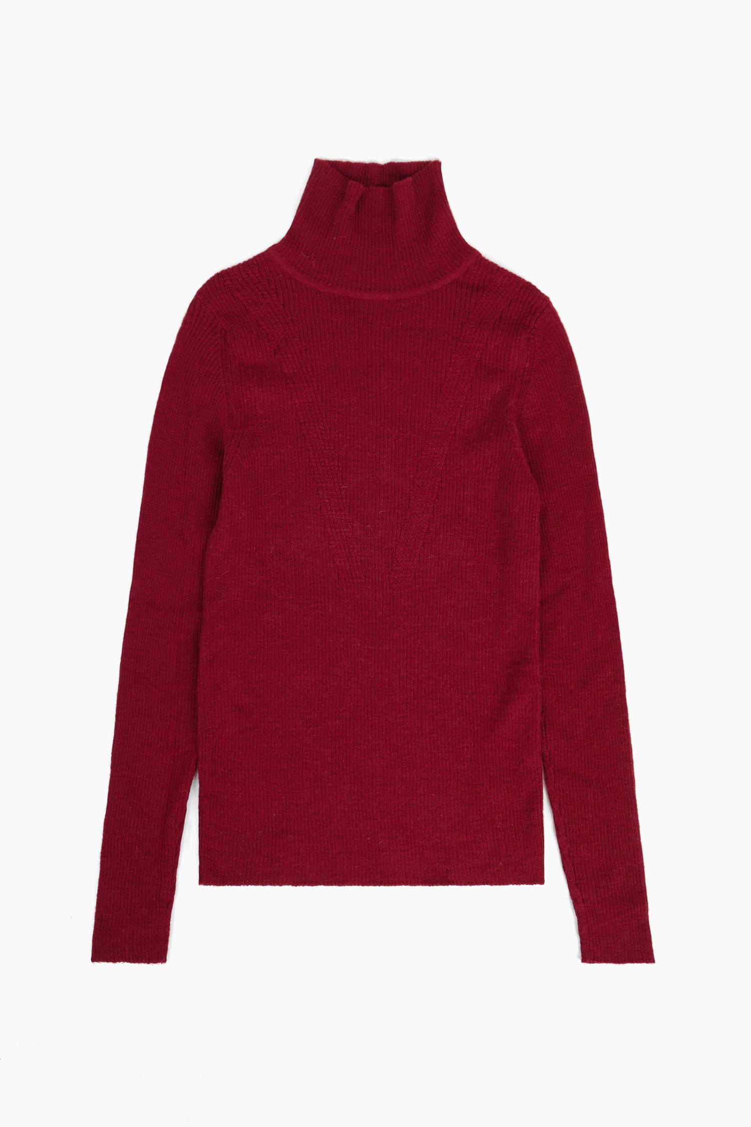 Stripe Turtleneck Cranberry