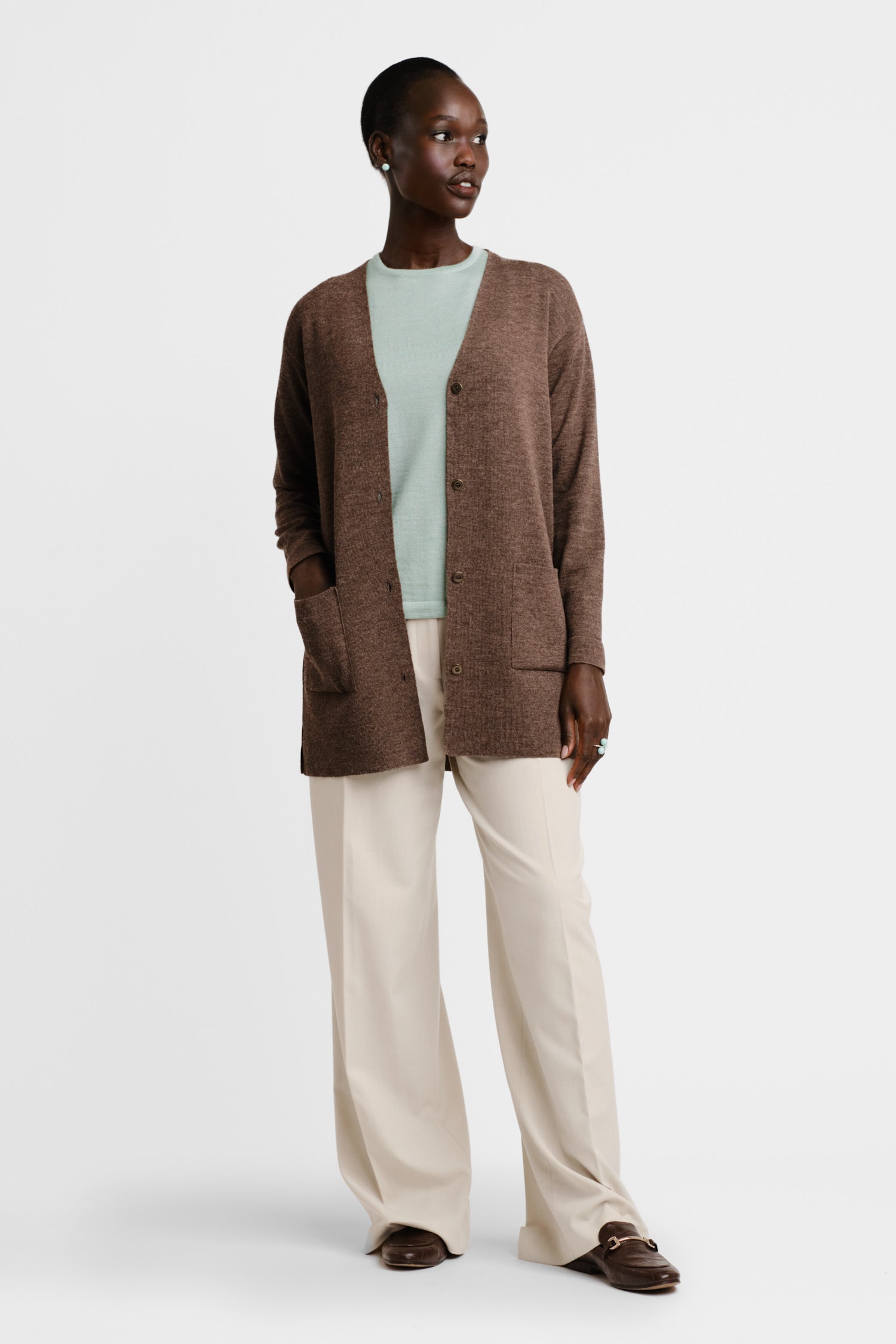 DROP cardigan, caramel latte | Alpa