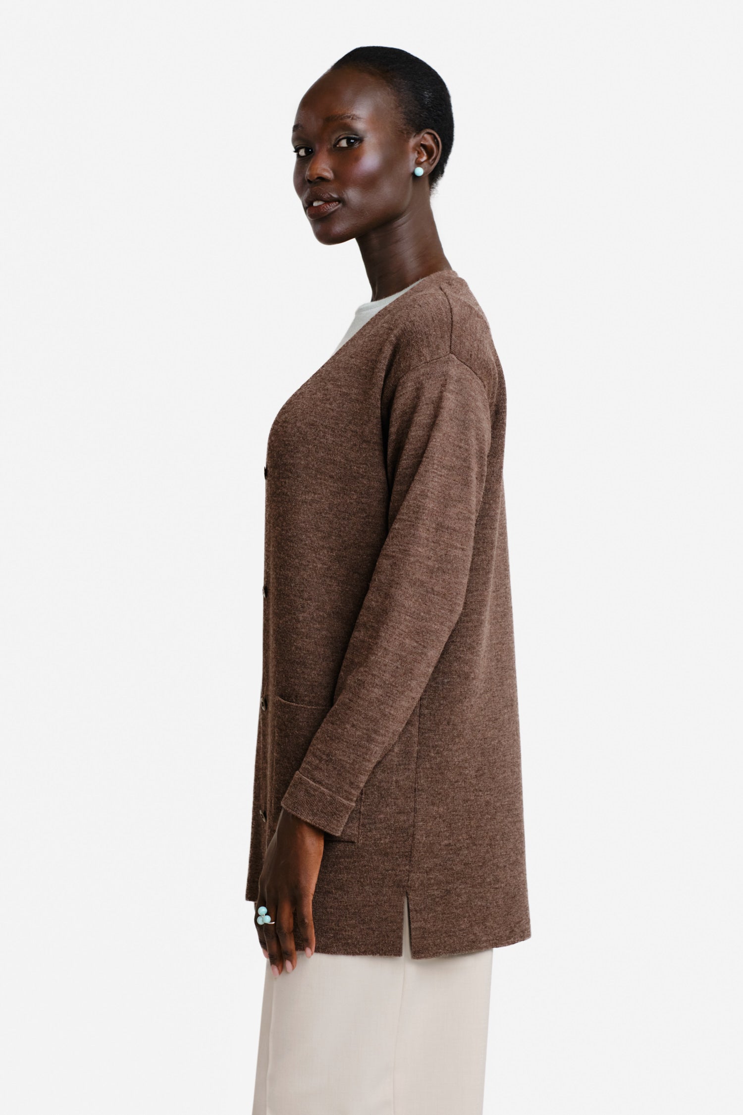 DROP cardigan, caramel latte | Alpa