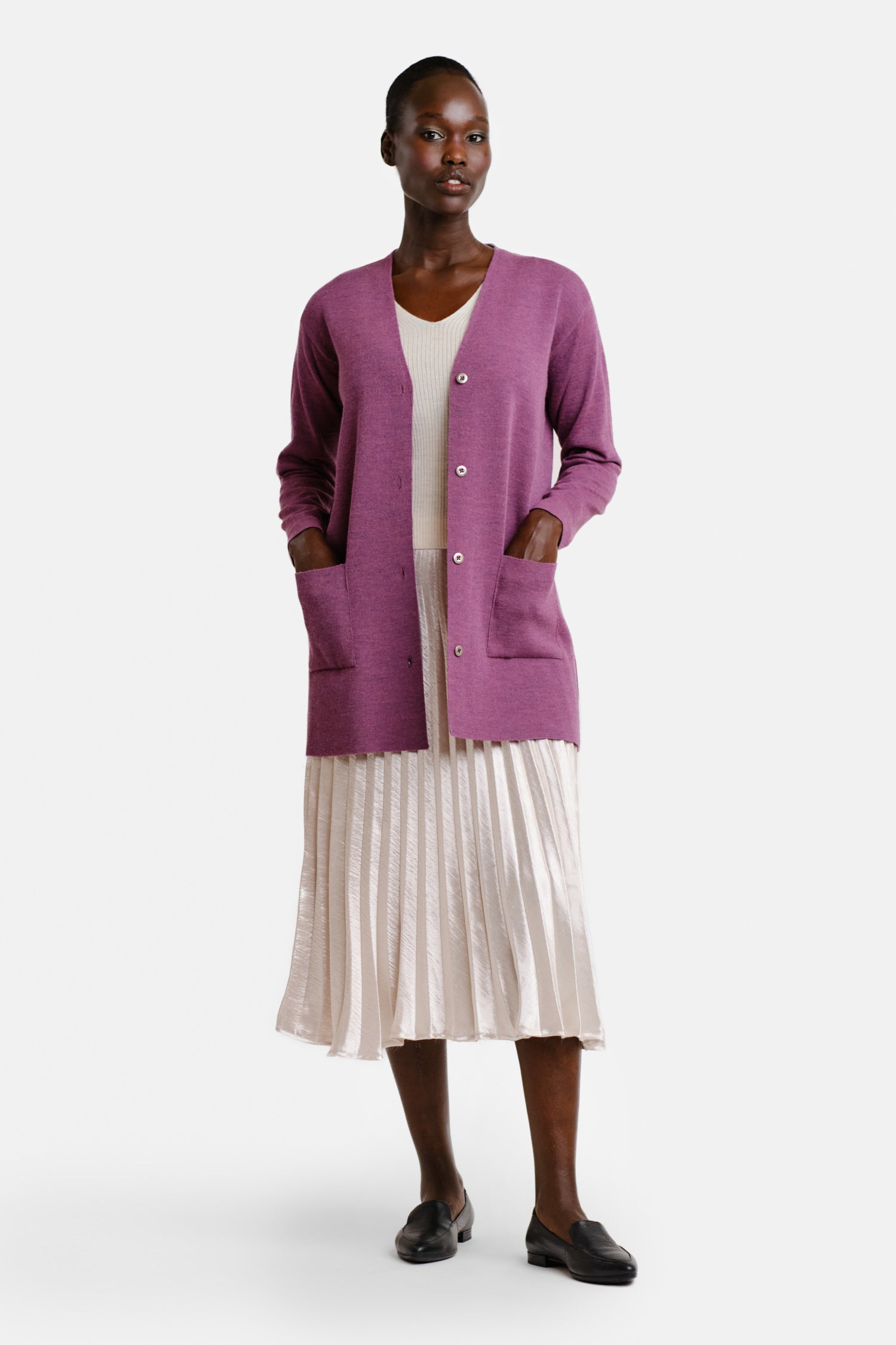 Drop Cardigan Lilac