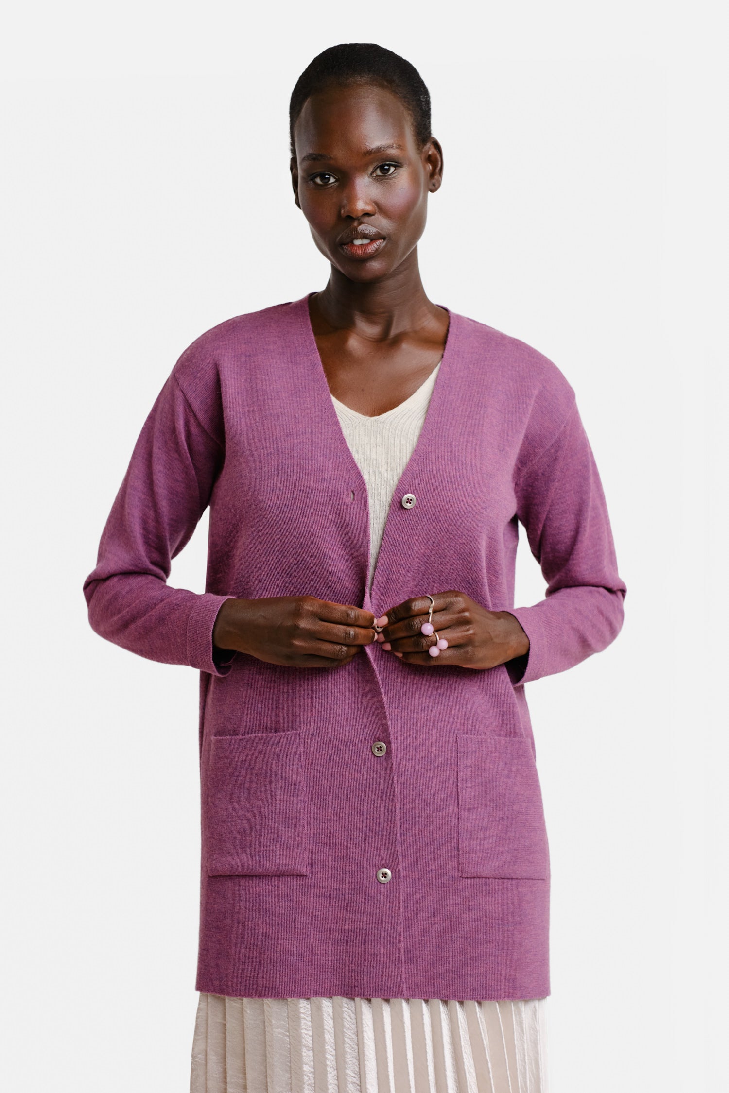 DROP cardigan, lilac | Alpa