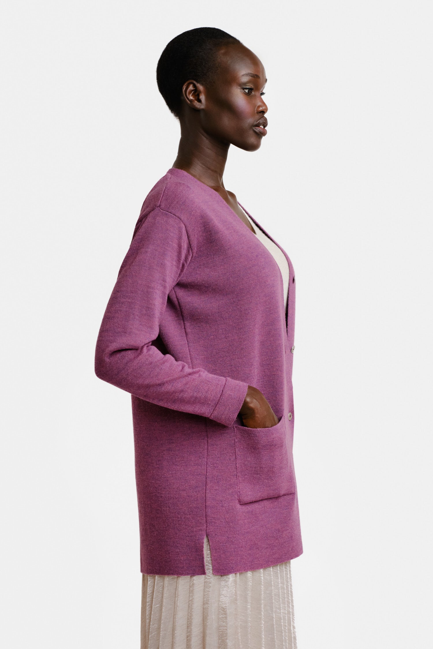 Drop Cardigan Lilac