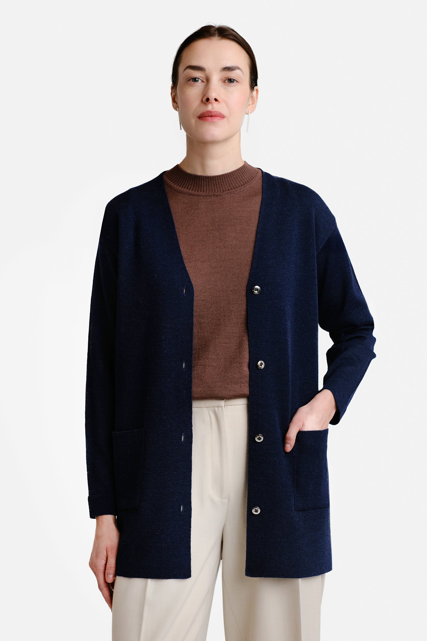 DROP cardigan, navy | Alpa