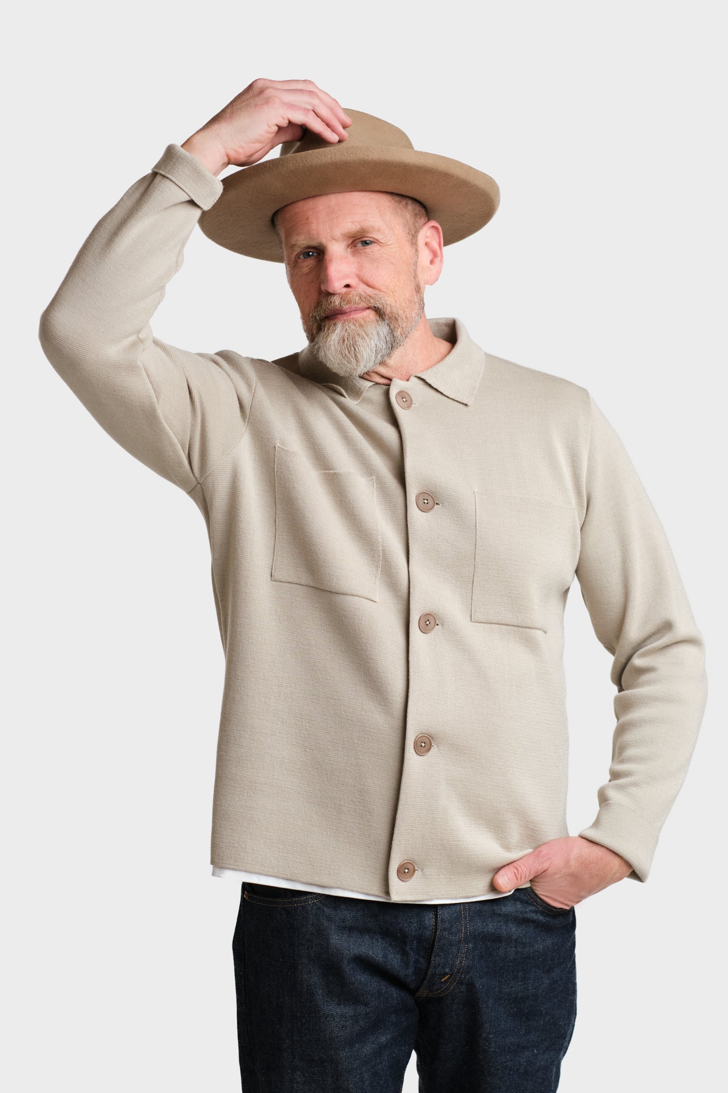 FORTE overshirt, cold beige | Alpa