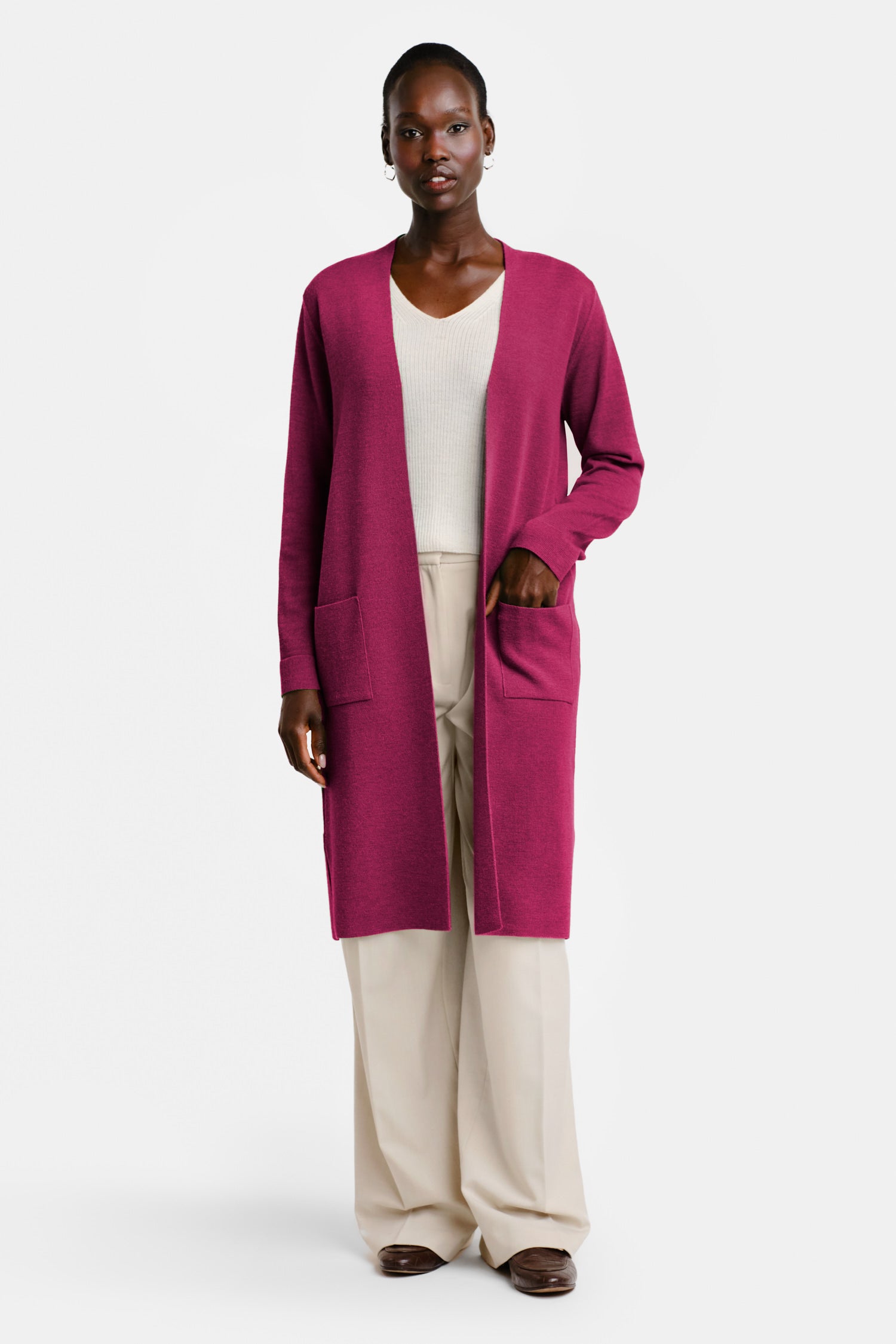 JOY cardigan, rhubarb