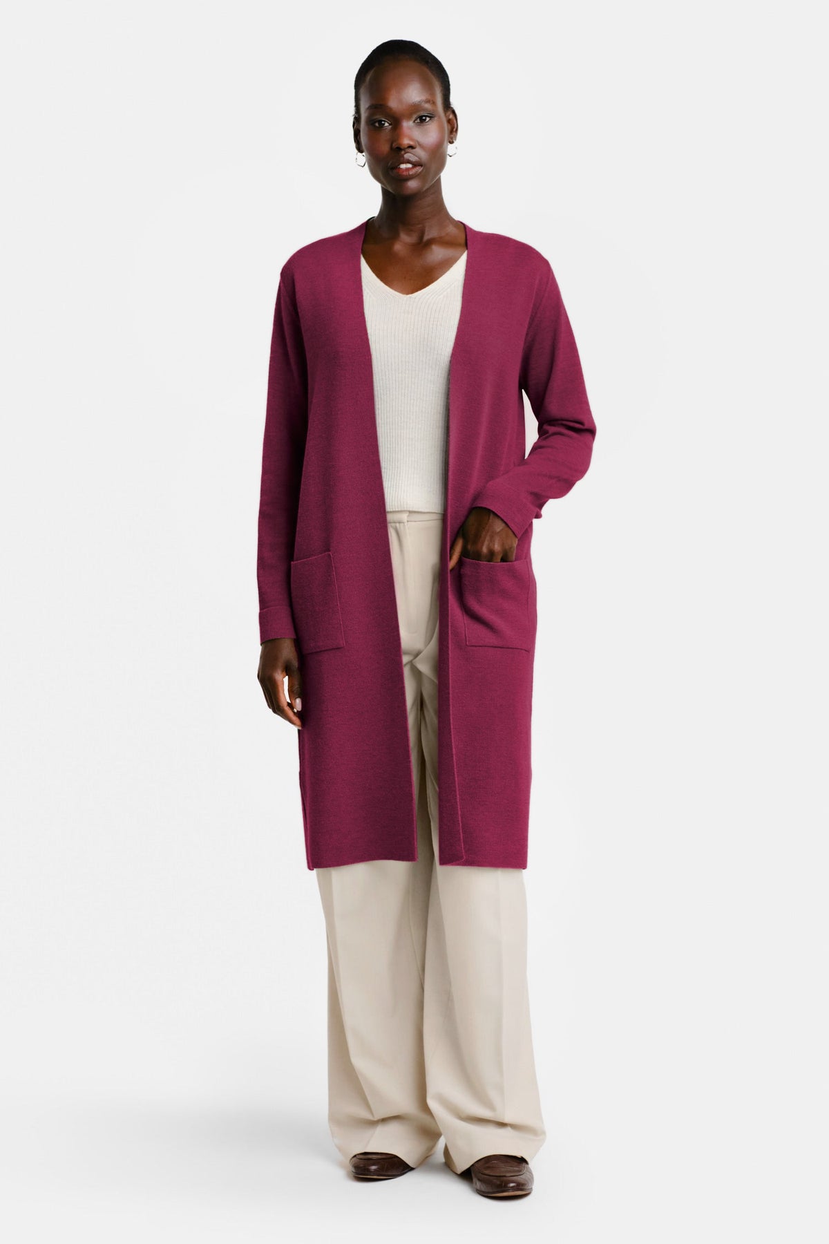 JOY cardigan, rhubarb