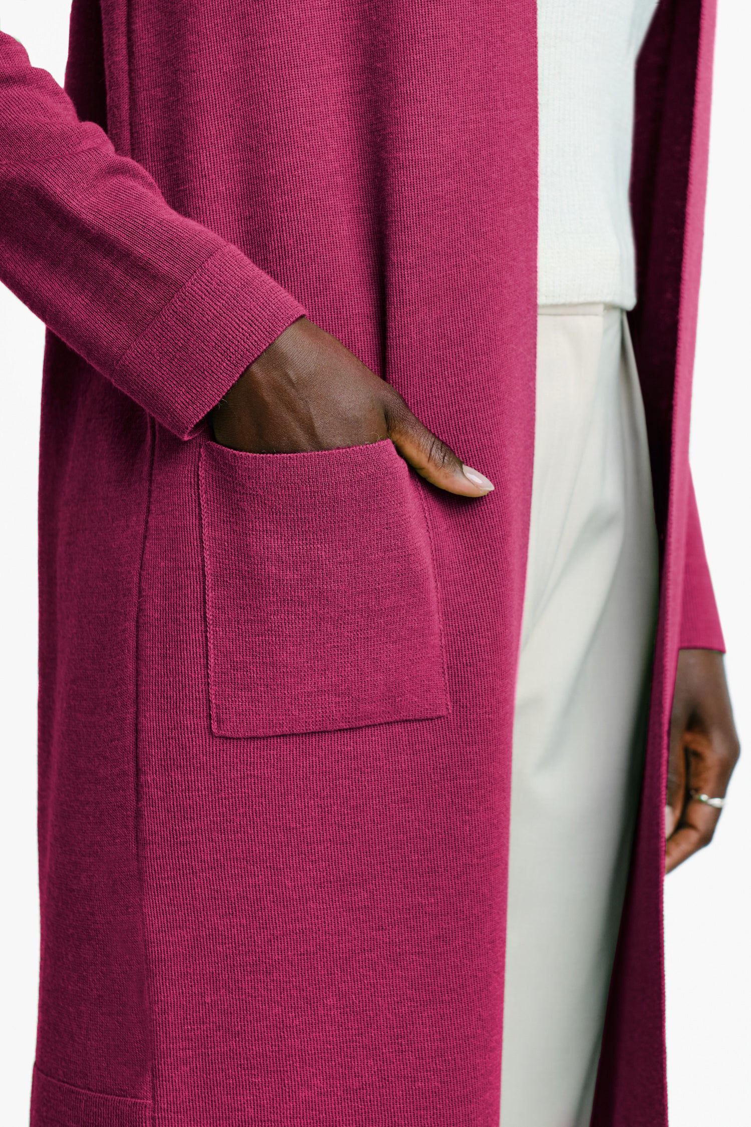 JOY cardigan, rhubarb