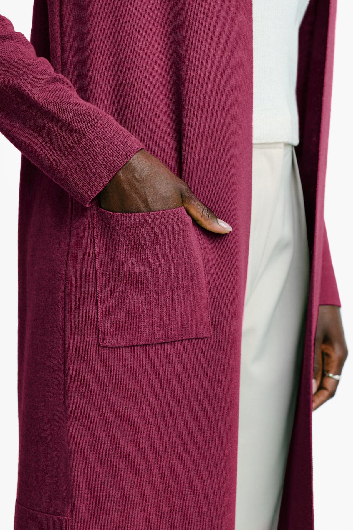 JOY cardigan, rhubarb