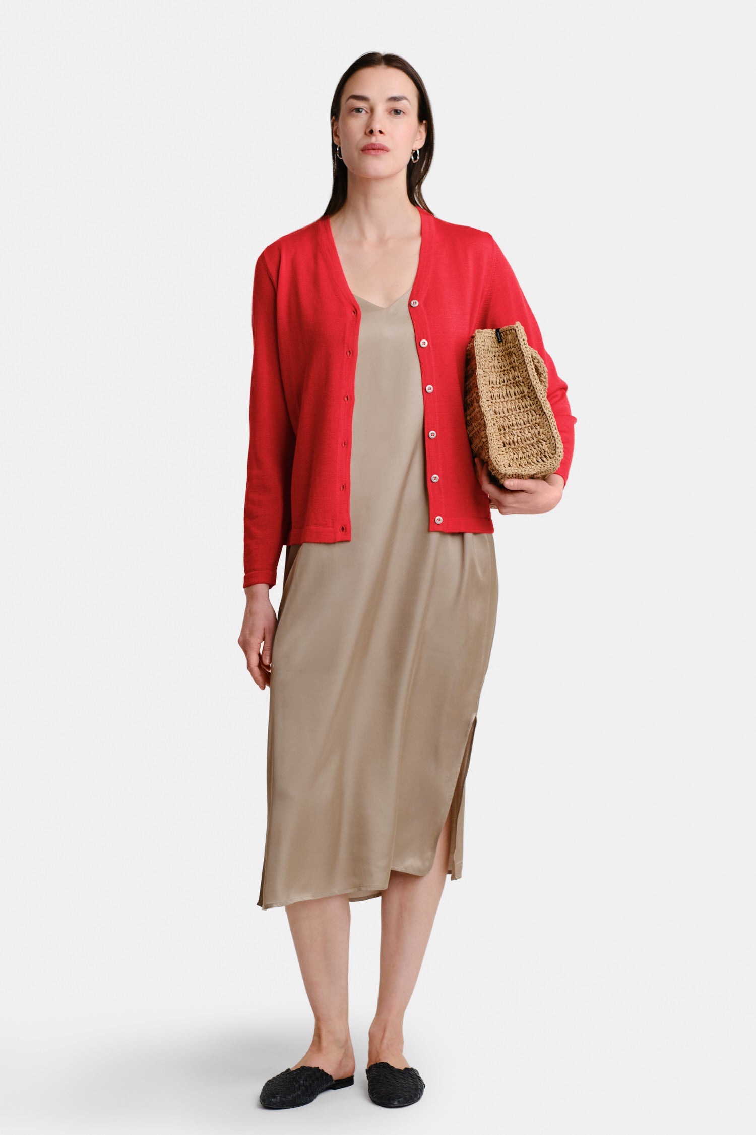 Silent Cardigan Scarlet Red