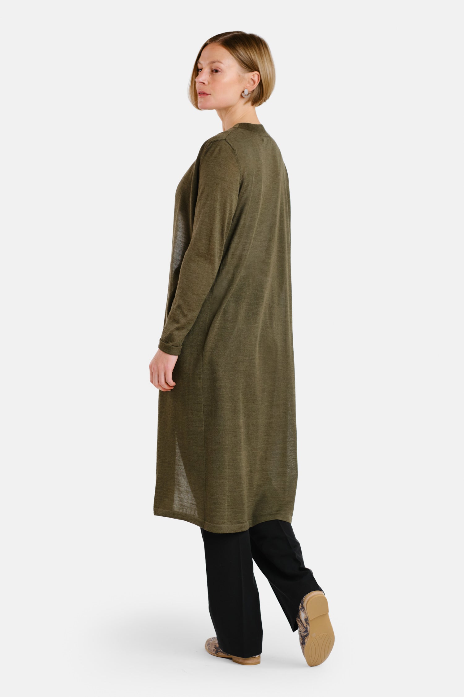 Swan Cardigan Dark Olive
