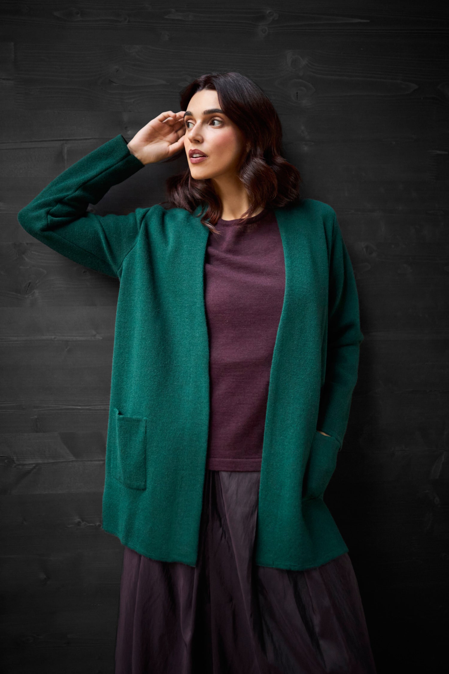 Woods Cardigan Dark Teal
