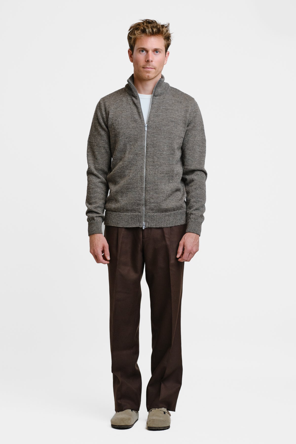ZIPPER cardigan, ash