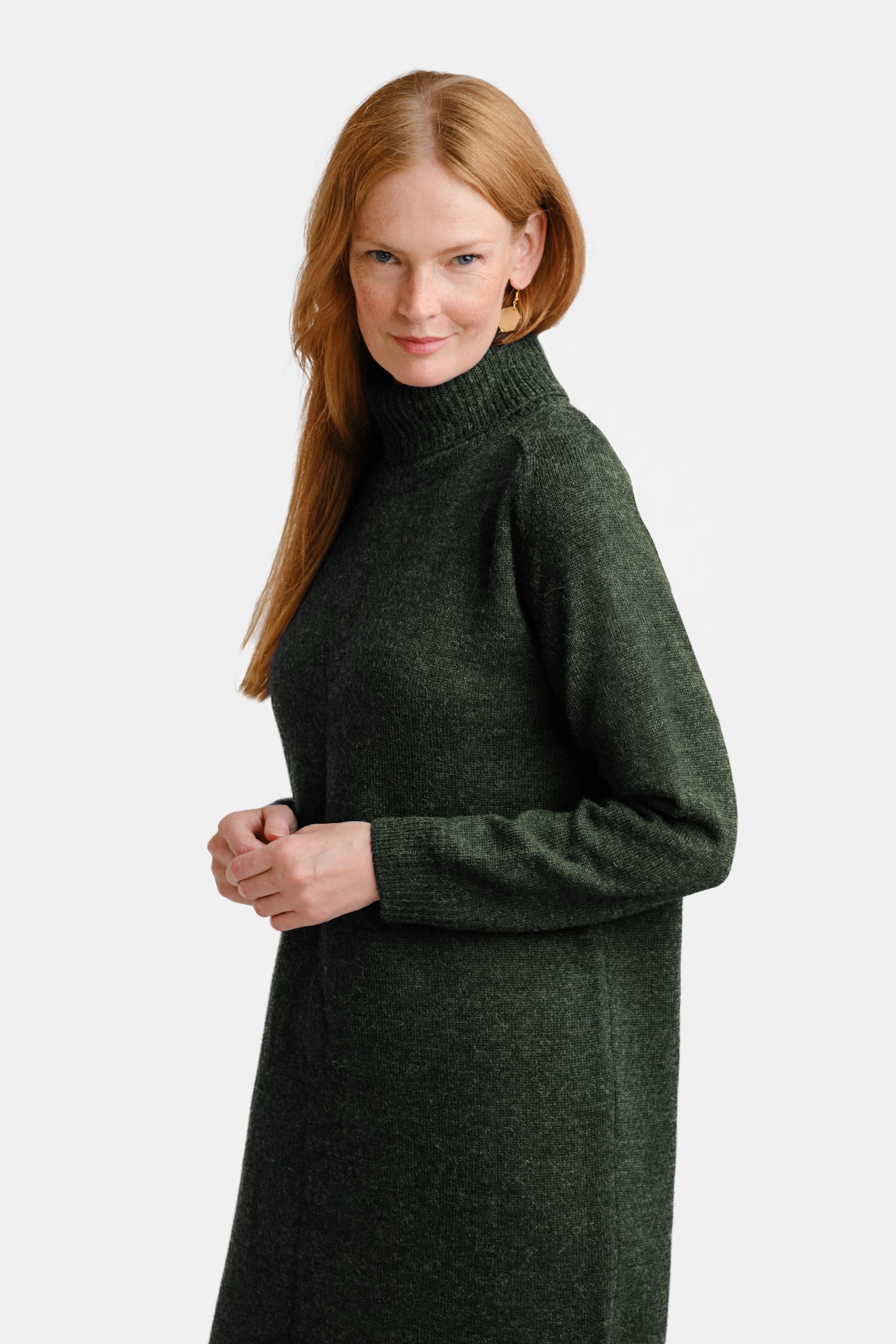 COZY maxi dress, forest green