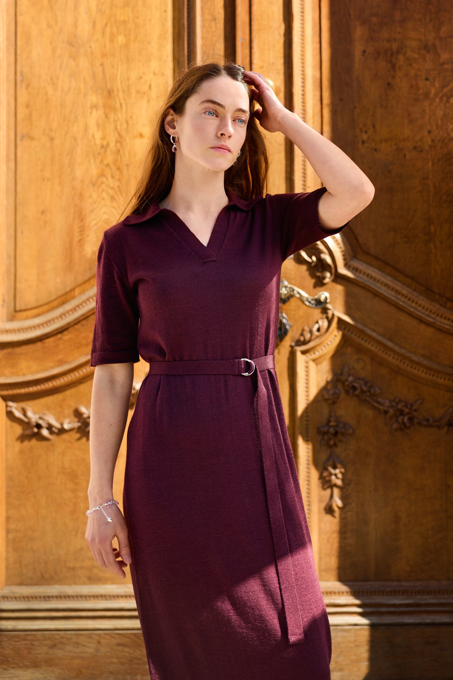 VOYAGE knitted dress, fig