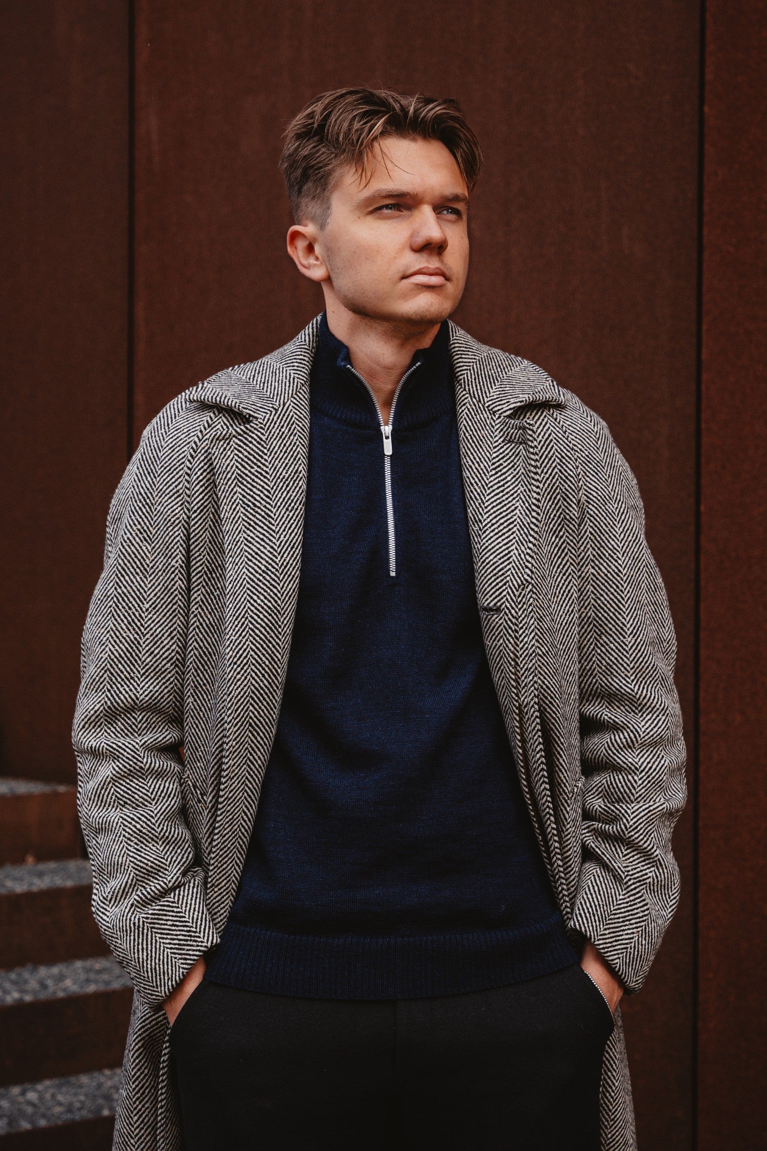 Half Zip Cardigan Navy